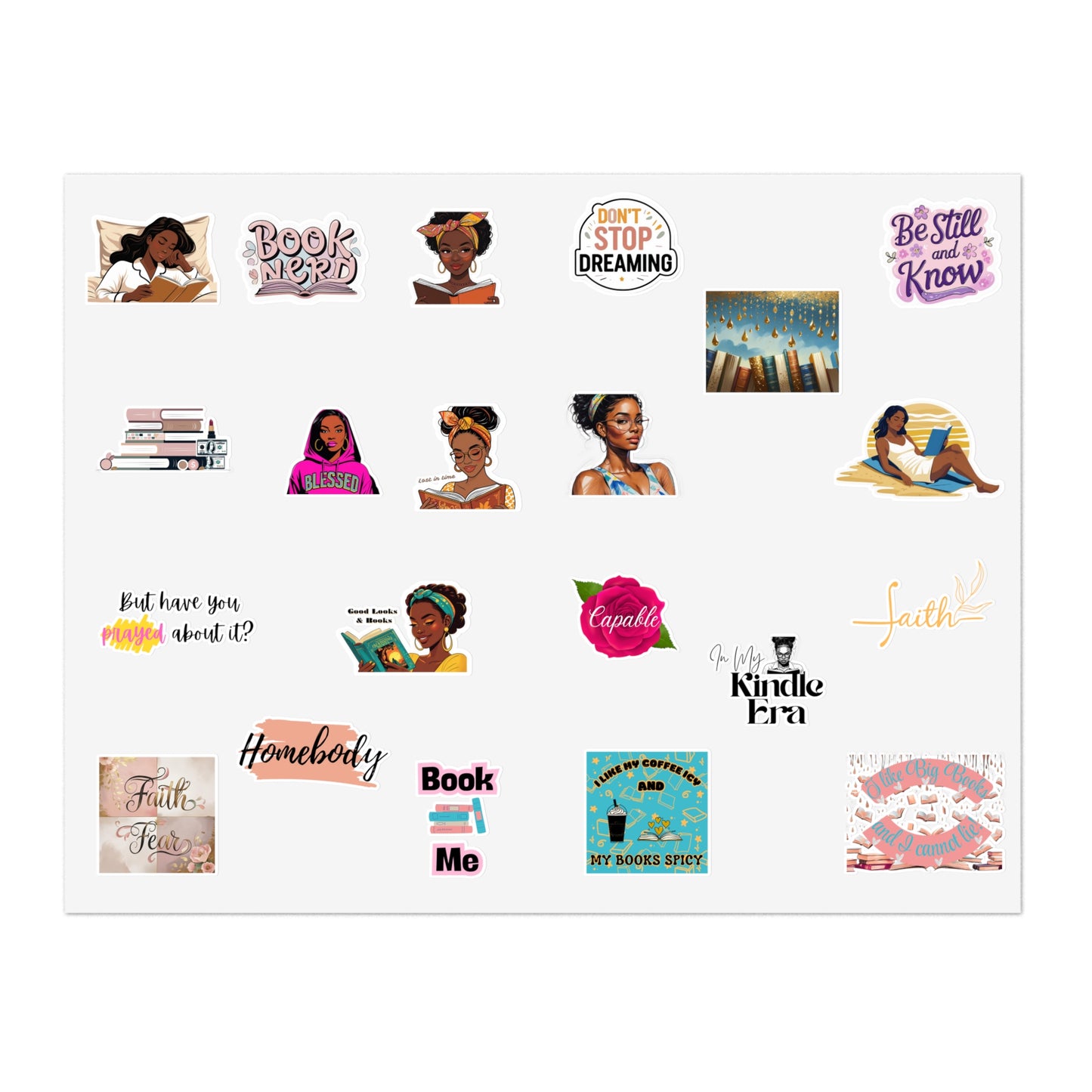 Book Lover Sticker Sheets - Fun, Creative, and Personalized Decor for Journal, Planner, Gift, Home Office, Reading Enthusiast