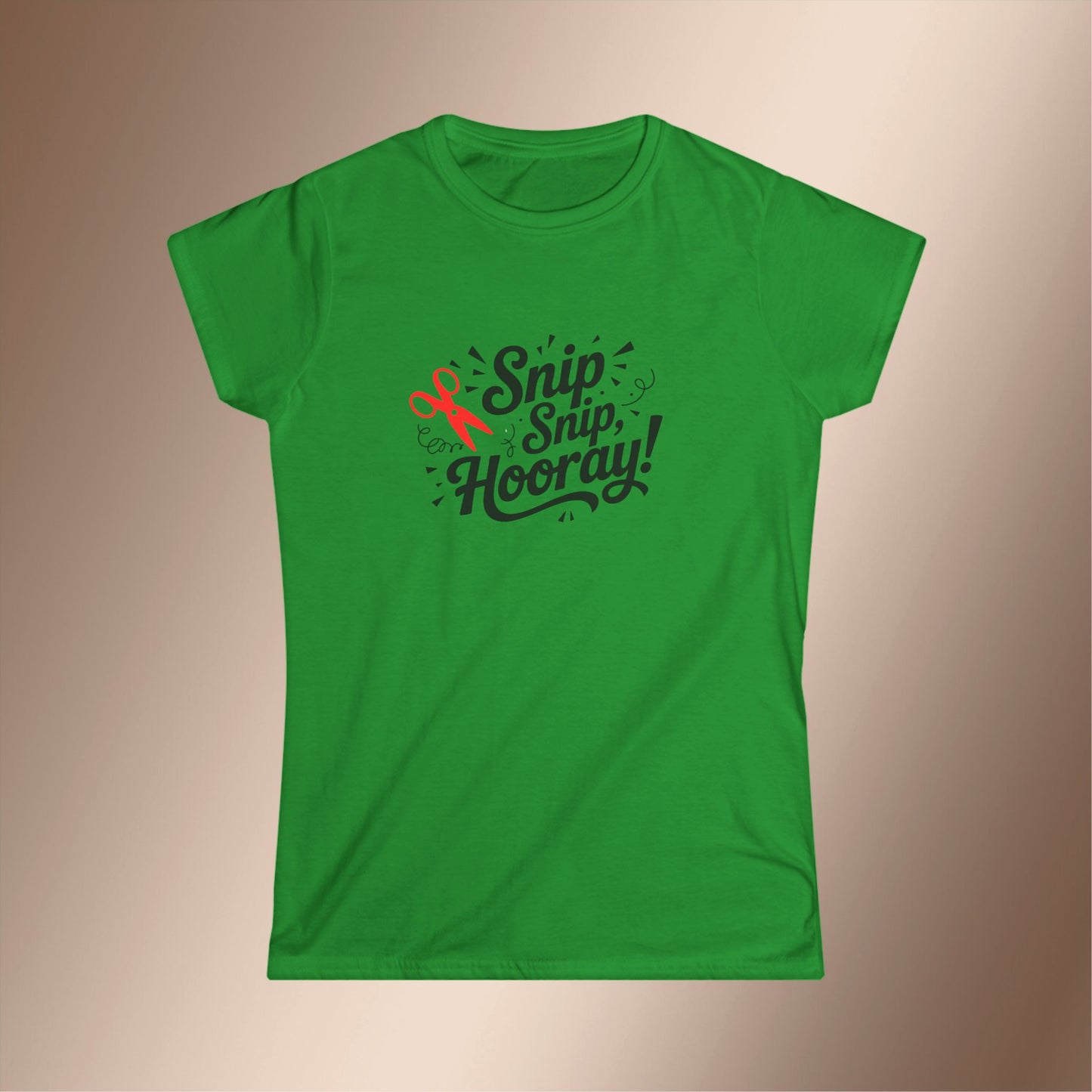 Snip Snip Hooray Women's Softstyle Tee - Fun DIY Gift, Birthday Celebration, Crafting Enthusiast, Cutting Crafts, Cheerful Apparel