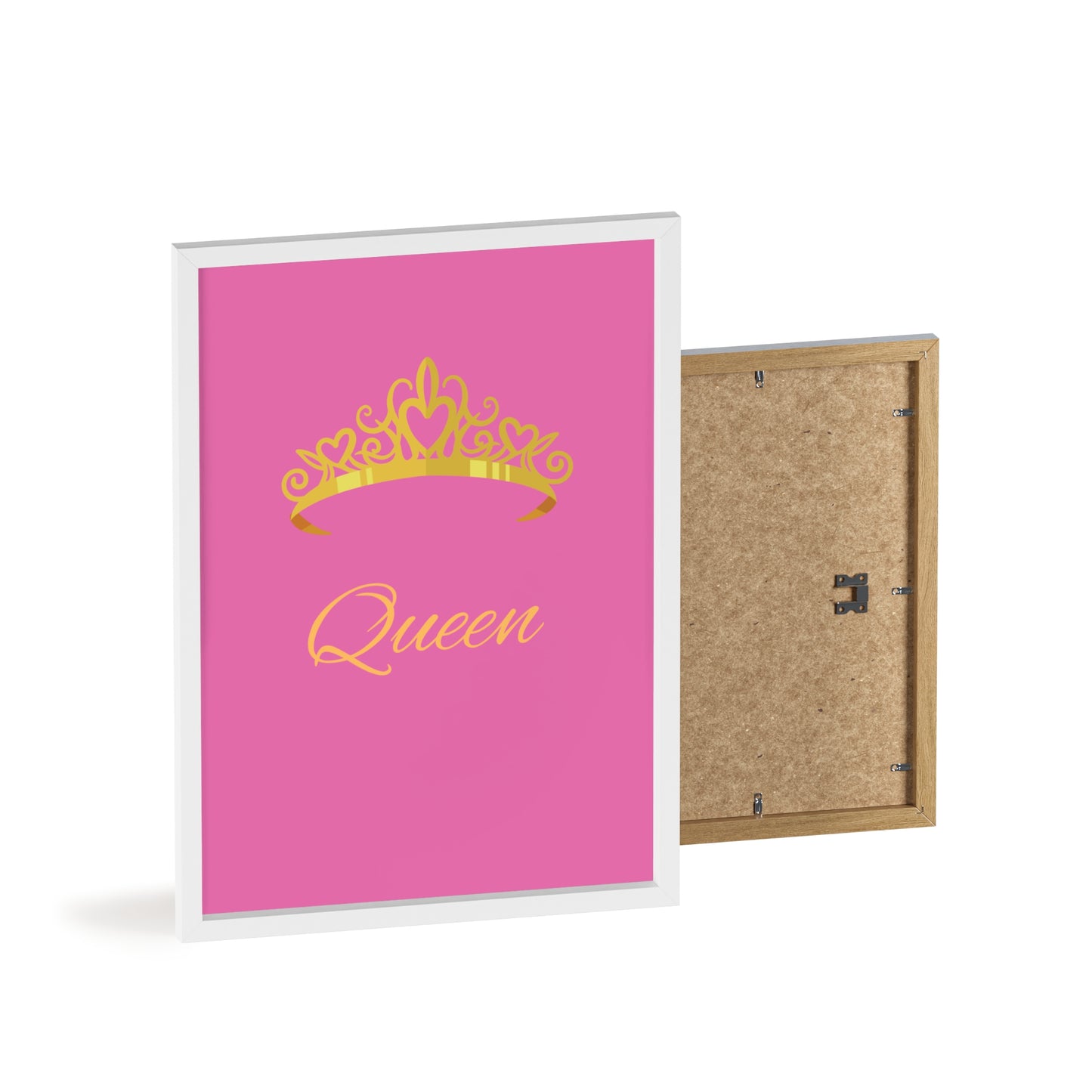 Queen Crown Poster with Wooden Frame, Home Decor, Gift for Her, Birthday, Wall Art, Inspirational Decor, empowerment
