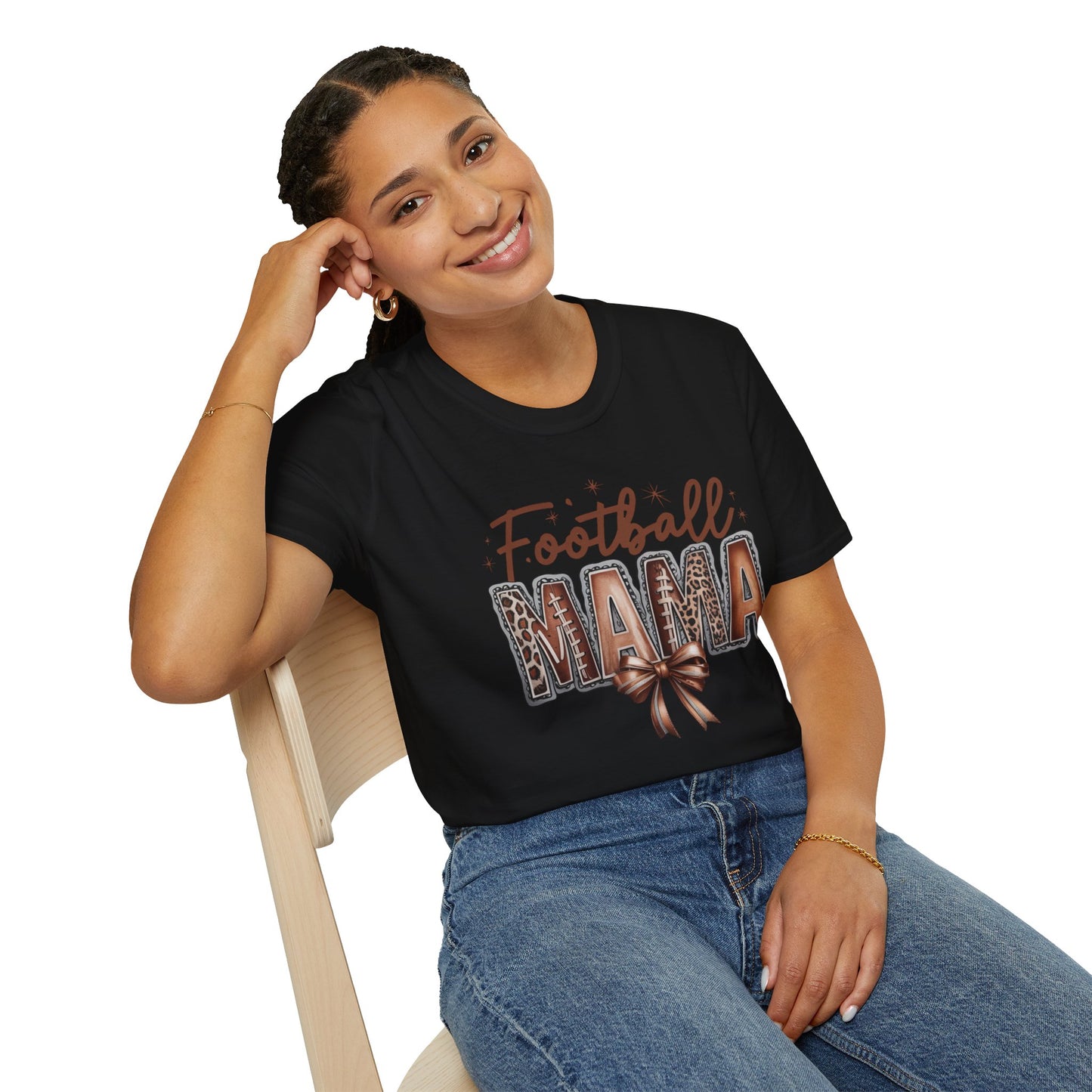 Football Mama Unisex Softstyle T-Shirt - Perfect for Game Day, Casual Wear, Sports Moms, Gift for Her, Women's Tee