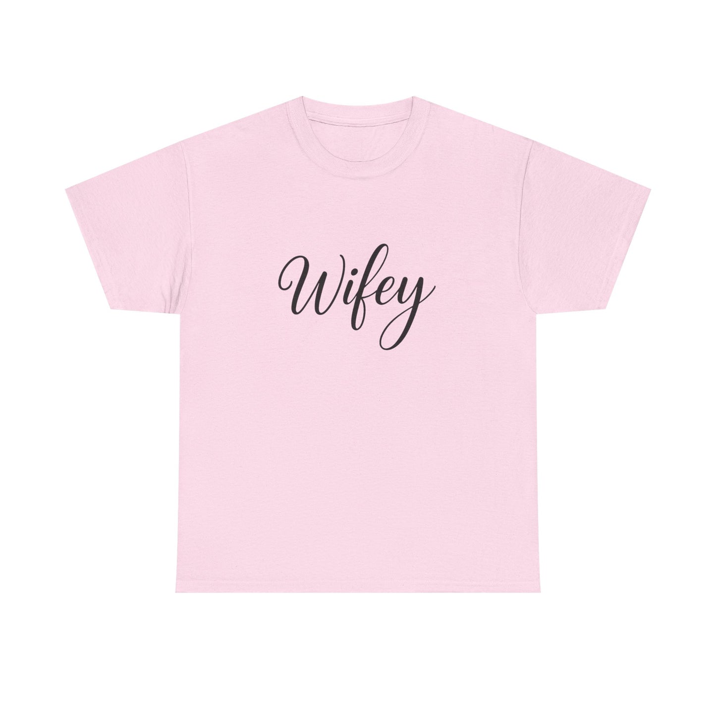 Wifey Unisex Heavy Cotton Tee, Funny Couple Gift, Bridal Shower Gift, Anniversary, Comfortable T-Shirt, Everyday Wear