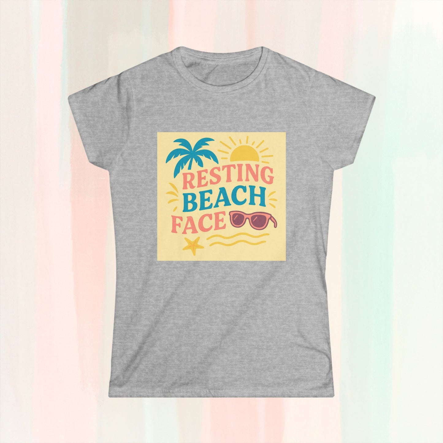 Resting Beach Face Women's Tee, Summer Fashion, Beach Lover Shirt, Vacation Wear, Gift for Her, Casual Style