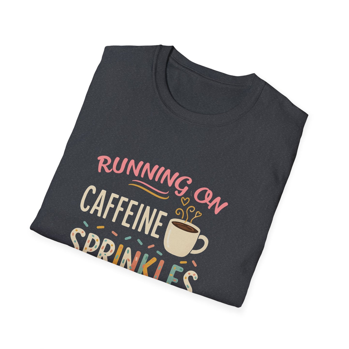 Running on Caffeine, Sprinkles, and Jesus T-Shirt | Graphic Tee | Coffee Lover Gift | Faith-Inspired Apparel | Cute Christian Shirt