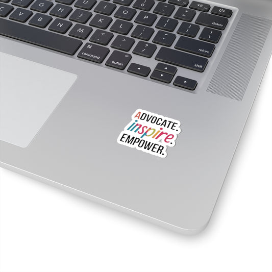Advocate Inspire Empower Kiss-Cut Stickers | Motivational Decals for Laptops, Journals, Water Bottles, Gift Ideas, and Personalization