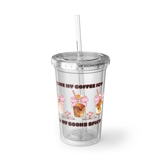 Suave Acrylic Tumbler for Coffee & Book Lovers - Cute Drinkware, Ideal Gift, Personalized, Party Favor, Everyday Use