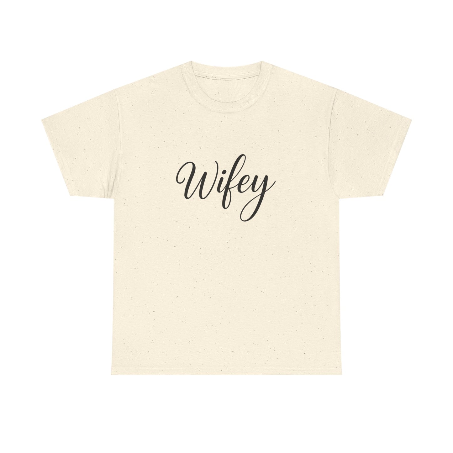 Wifey Unisex Heavy Cotton Tee, Funny Couple Gift, Bridal Shower Gift, Anniversary, Comfortable T-Shirt, Everyday Wear