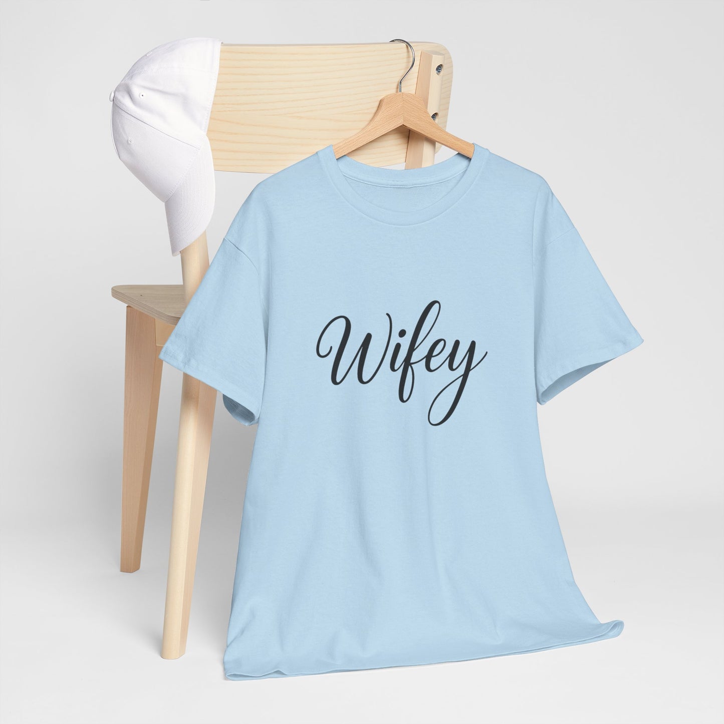 Wifey Unisex Heavy Cotton Tee, Funny Couple Gift, Bridal Shower Gift, Anniversary, Comfortable T-Shirt, Everyday Wear