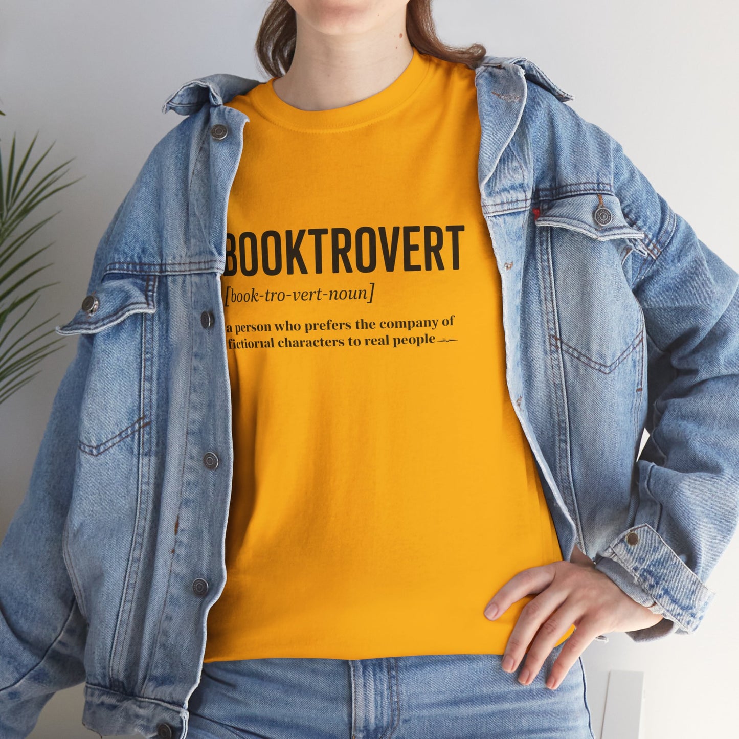 Booktrovért Unisex Heavy Cotton Tee | Perfect Gift for Book Lovers, Reading Enthusiasts, Cozy Book Nights, Birthday Present, Casual Wear