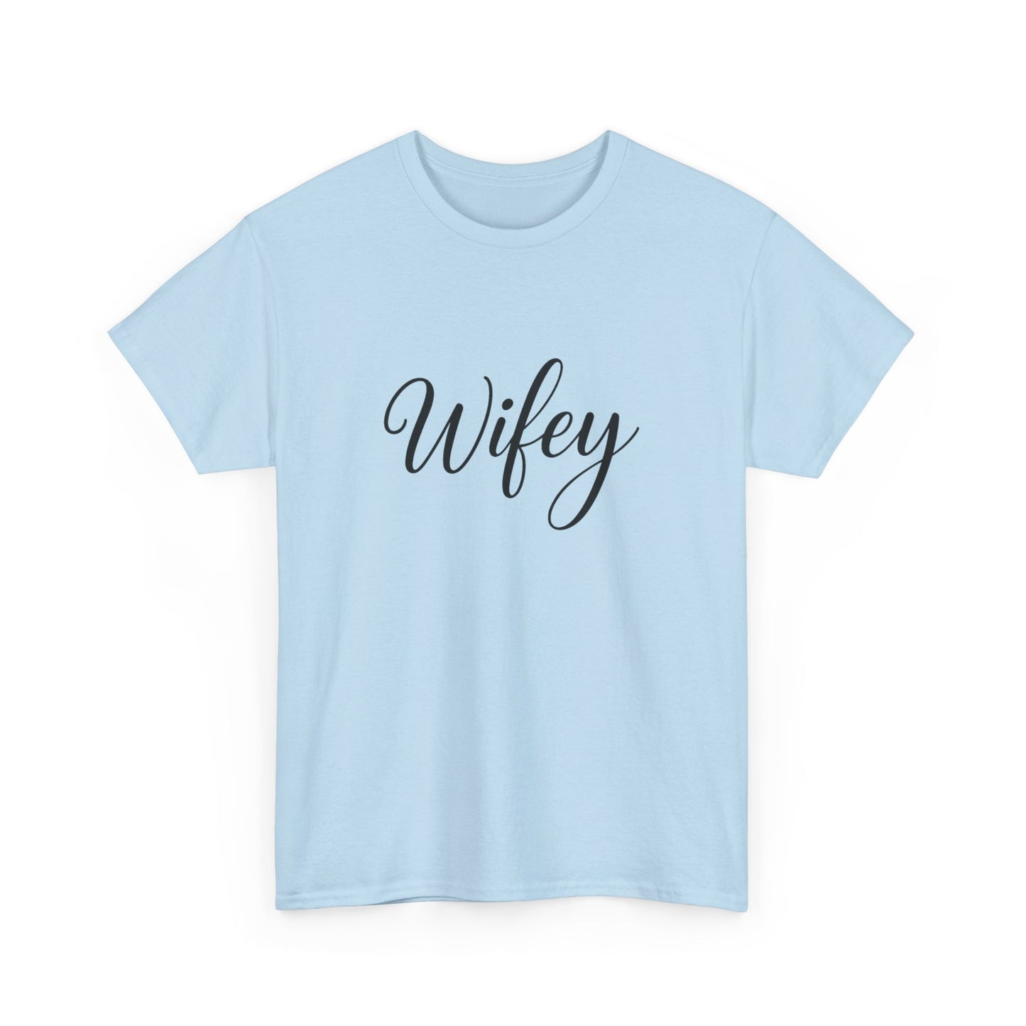 Wifey Unisex Heavy Cotton Tee, Funny Couple Gift, Bridal Shower Gift, Anniversary, Comfortable T-Shirt, Everyday Wear
