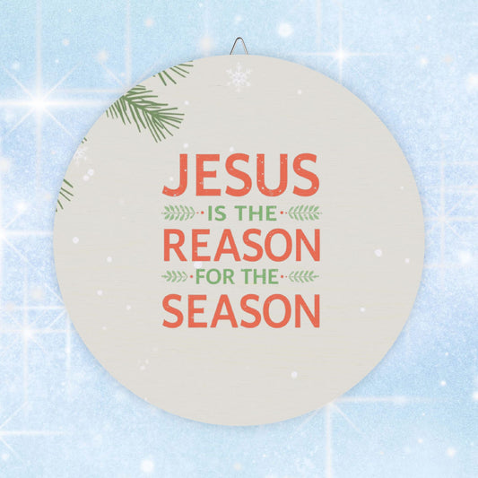 Christmas Wall Sign - 'Jesus is the Reason for the Season' Decorative Wood Sign