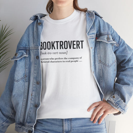 Booktrovért Unisex Heavy Cotton Tee | Perfect Gift for Book Lovers, Reading Enthusiasts, Cozy Book Nights, Birthday Present, Casual Wear