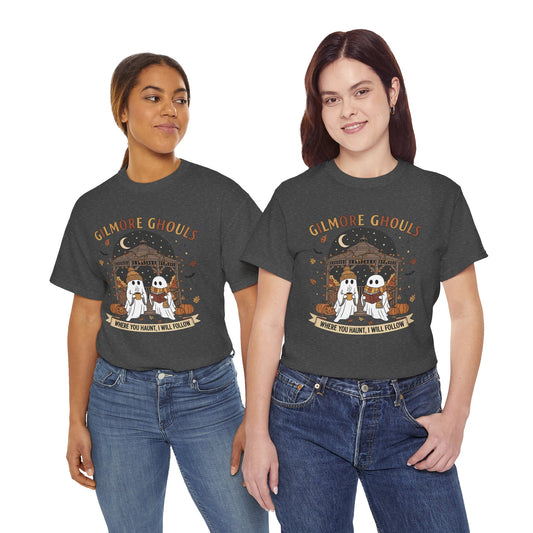 Gilmore Ghouls Unisex Heavy Cotton Tee, Halloween Shirt, Ghost T-Shirt, Spooky Apparel, Cute Halloween Outfit, Fall Fashion