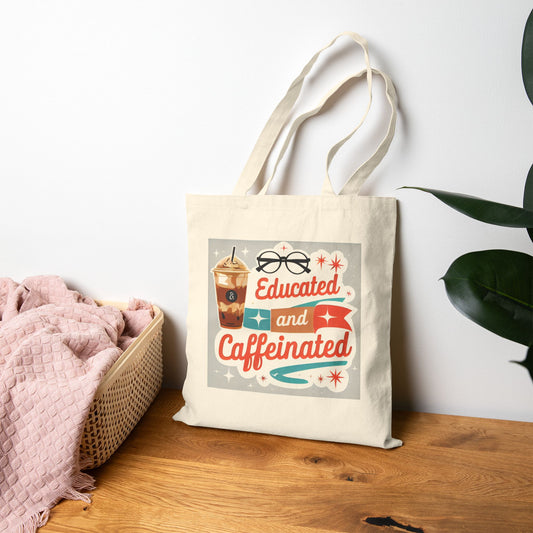 Educated and Caffeinated Tote Bag - Stylish Canvas Bag for Teachers, Students, Coffee Lovers, Perfect Gift for Graduations, Birthdays, [...]