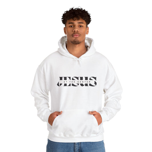 Unisex Hooded Sweatshirt - 'JESUS AT THE CENTER' Inspirational Apparel