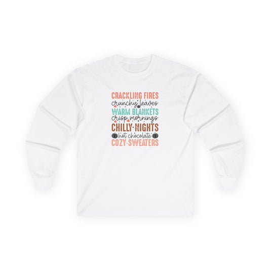 Cozy Fall Long Sleeve Tee, Cozy Tee, Autumn Shirt, Seasonal Wear, Warm Apparel, Perfect for Chilly Nights