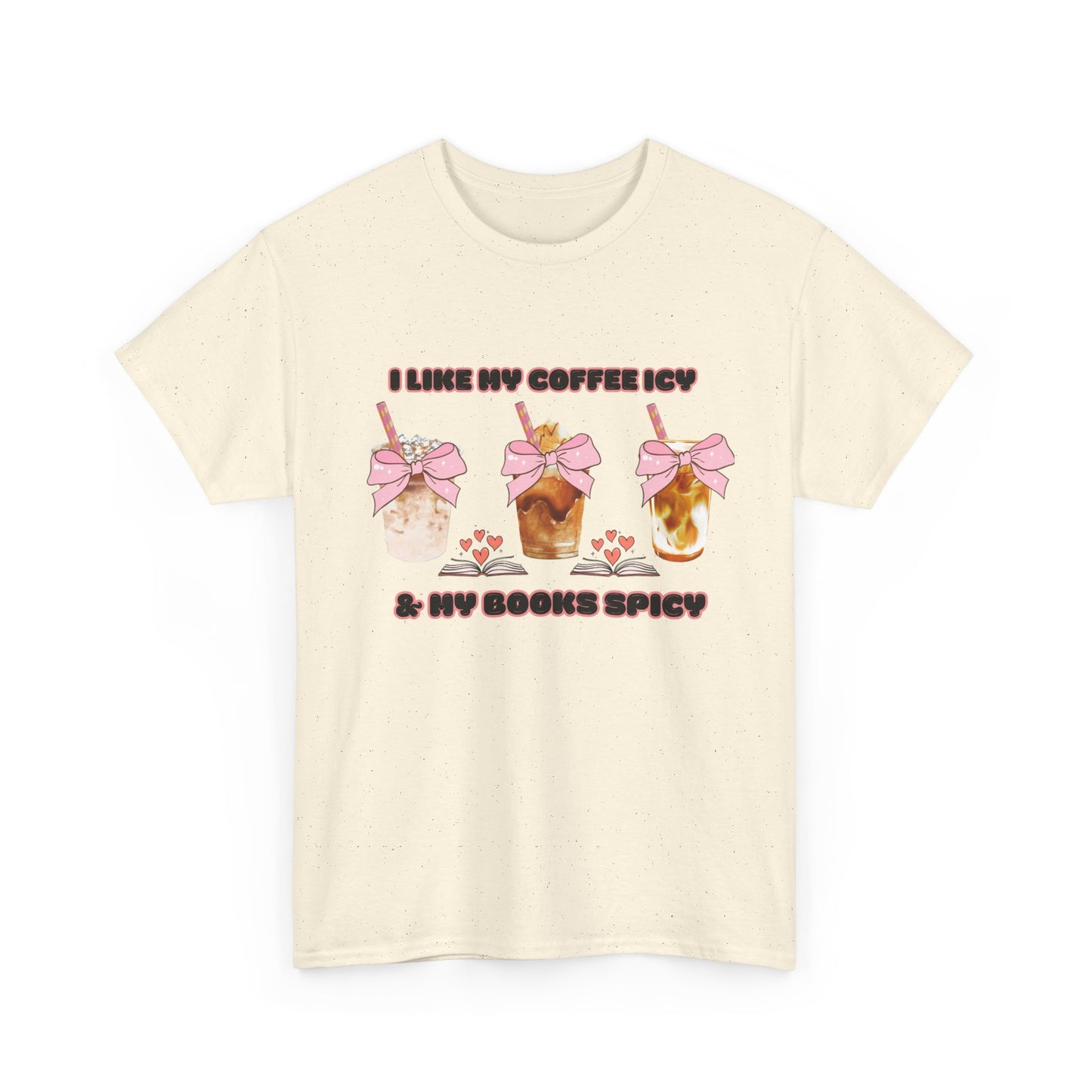 Unisex Heavy Cotton Tee for Coffee and Book Lovers!