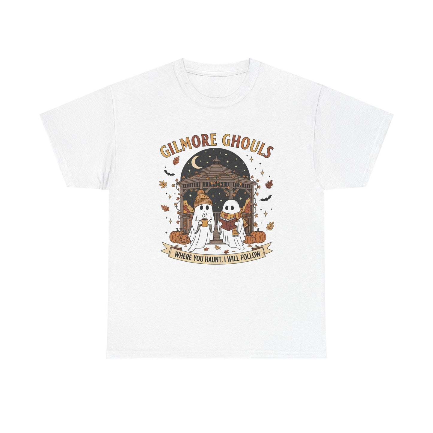 Gilmore Ghouls Unisex Heavy Cotton Tee, Halloween Shirt, Ghost T-Shirt, Spooky Apparel, Cute Halloween Outfit, Fall Fashion