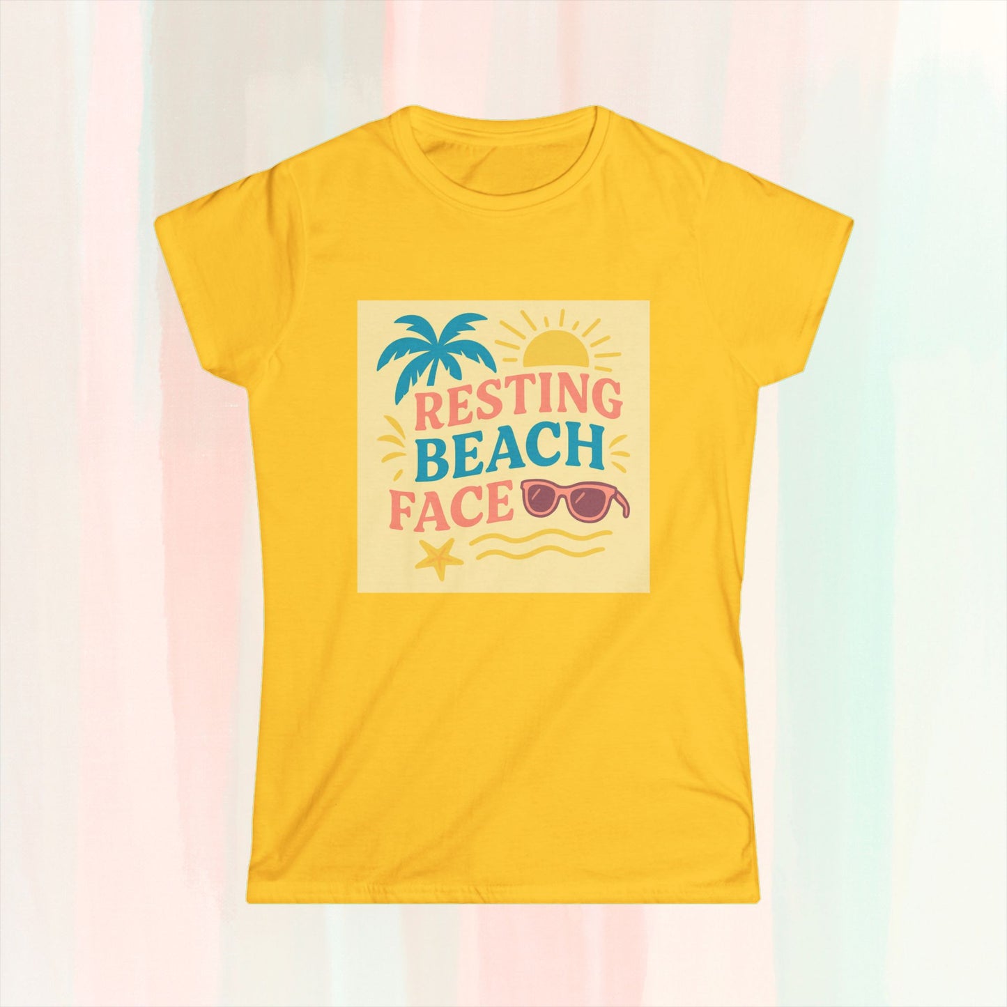 Resting Beach Face Women's Tee, Summer Fashion, Beach Lover Shirt, Vacation Wear, Gift for Her, Casual Style