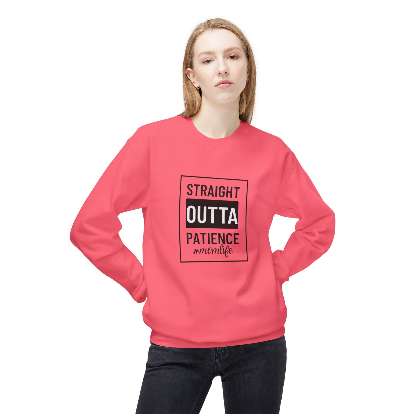Unisex Crewneck Sweatshirt with "Straight Outta Patience" - Cozy, Family, Self-Care, Relaxation, Everyday Wear