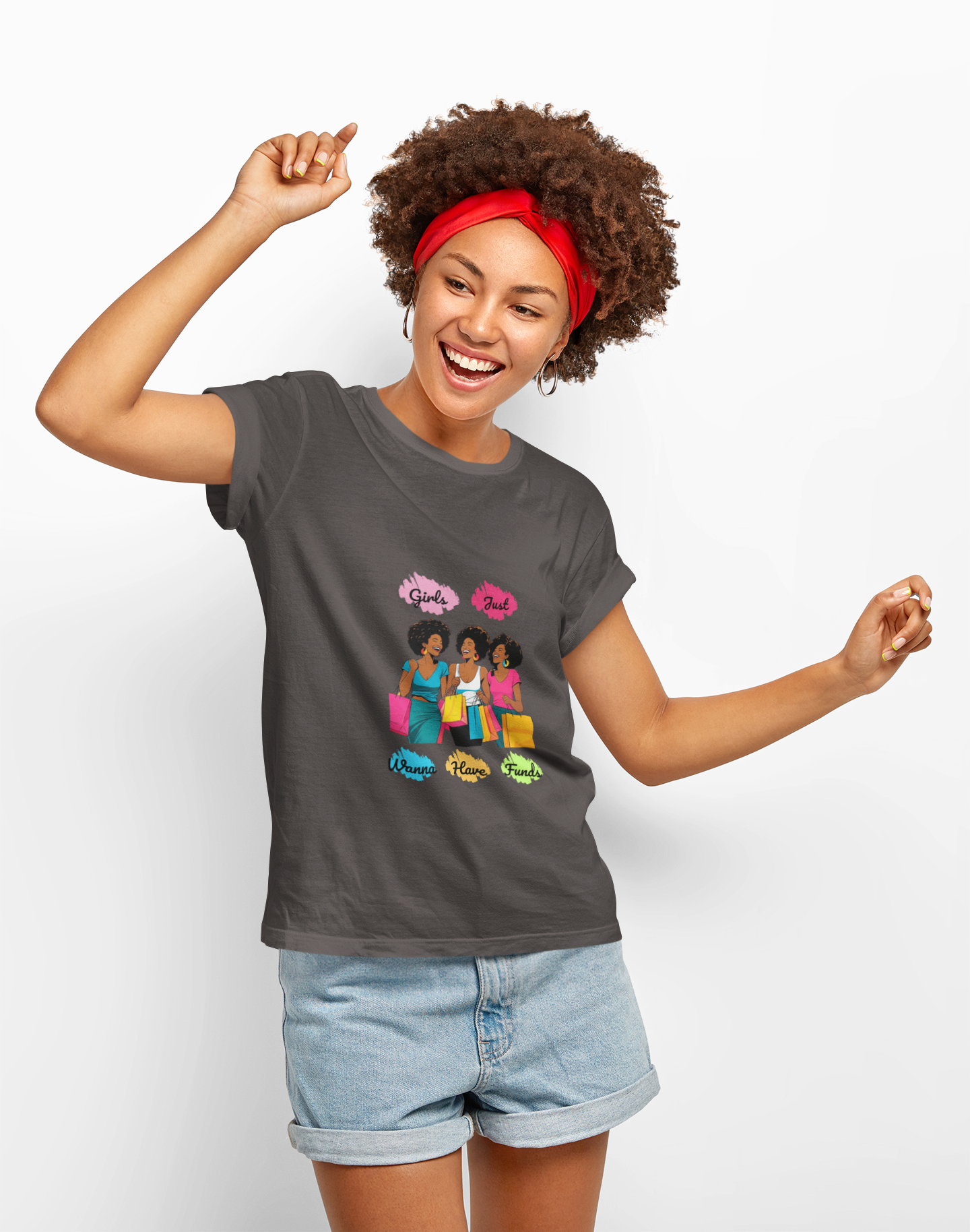 Girls Just Want Funds - Women's T-shirt, Cute Graphic Tee, Perfect for Shopping Days, Casual Wear, Gift for Friends
