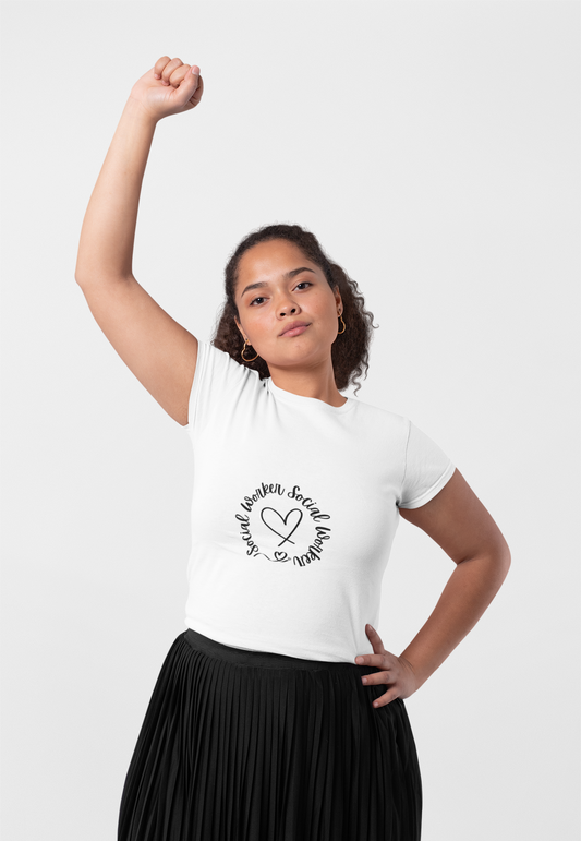 Social Worker Love T-Shirt, Gift for Social Workers, Unisex Tee, Casual Wear, Everyday Comfort, Heart Design T-Shirt
