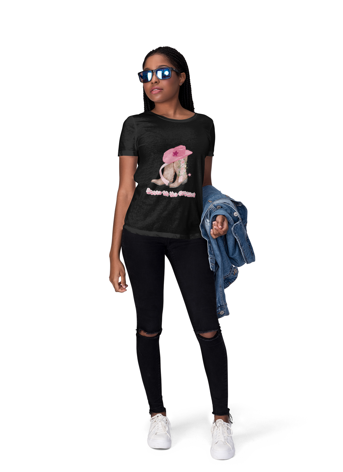 Cowgirl Vibe Women's Softstyle Tee | Boots & Cowboy Hat Graphic Tee, Country Music Apparel, Casual Outfit, Western Wear