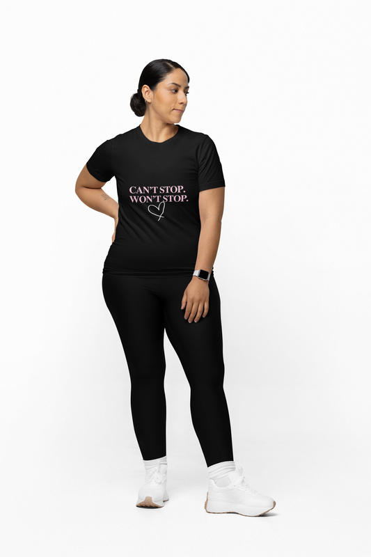 Empowering Unisex T-Shirt: "Can't Stop, Won't Stop", Motivation Tee, Gift for Him/Her, Workout Shirt, Everyday Wear