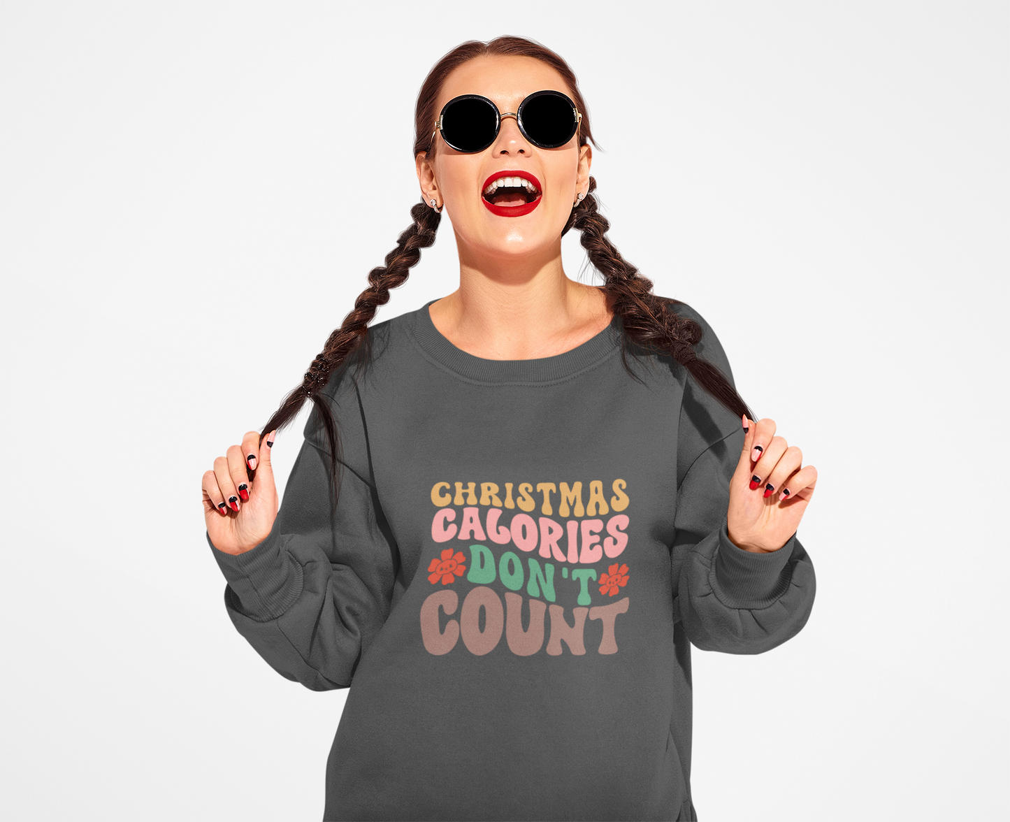 Festive Holiday Sweatshirt: 'Christmas Calories Don't Count'