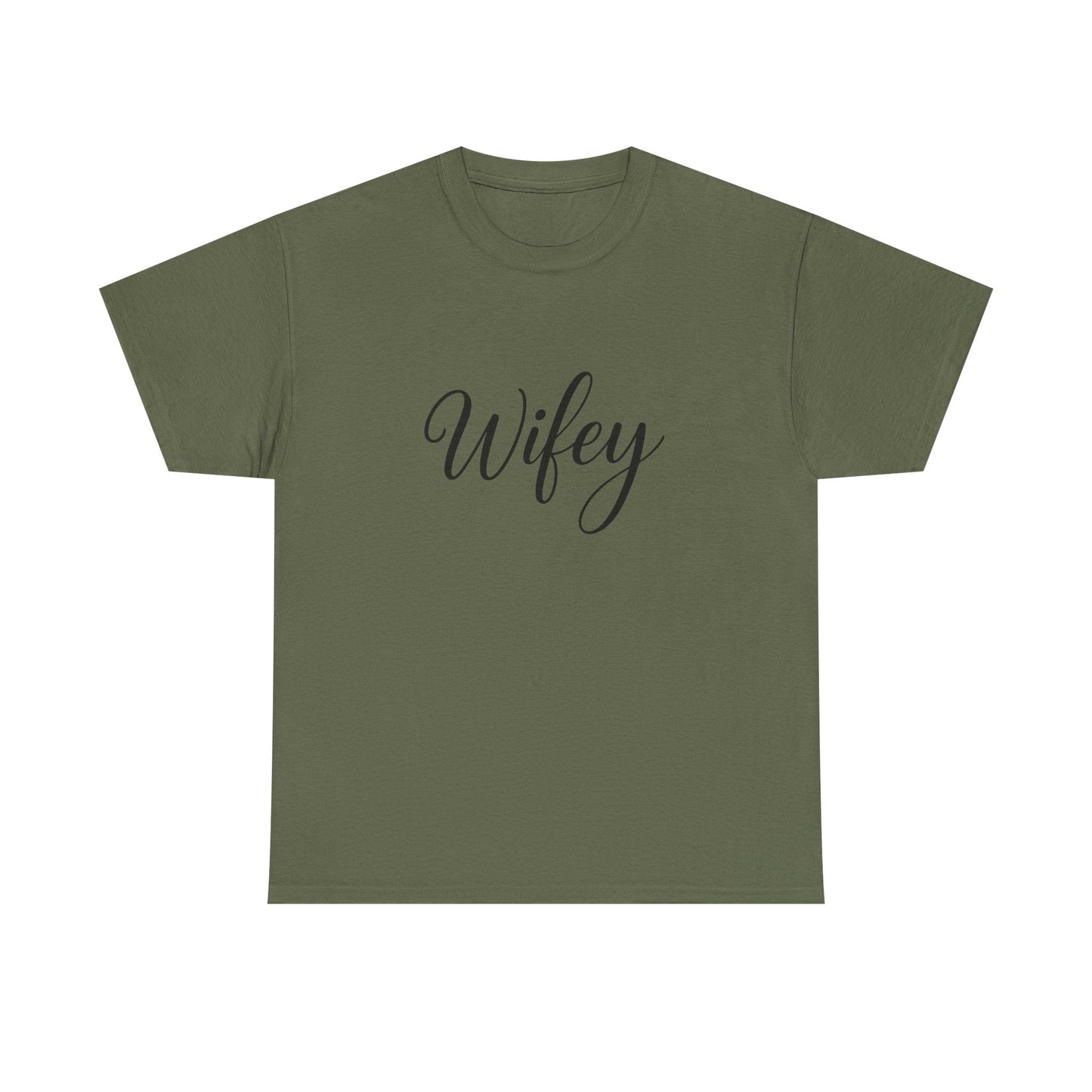 Wifey Unisex Heavy Cotton Tee, Funny Couple Gift, Bridal Shower Gift, Anniversary, Comfortable T-Shirt, Everyday Wear