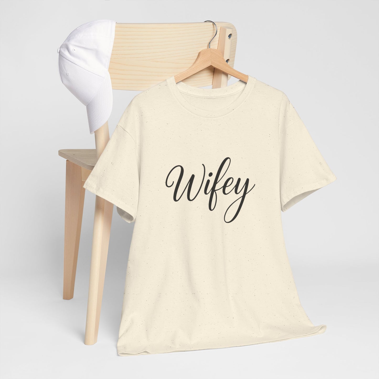 Wifey Unisex Heavy Cotton Tee, Funny Couple Gift, Bridal Shower Gift, Anniversary, Comfortable T-Shirt, Everyday Wear