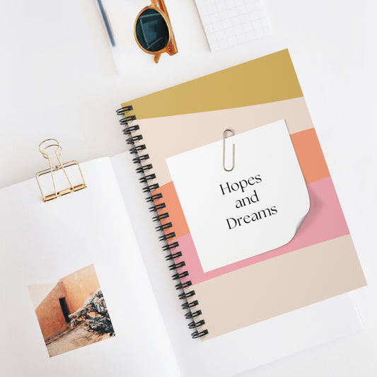 Stylish Spiral Notebook - Hopes and Dreams Journal, Motivational Notebook, Gift for Writers, School Supplies, Inspirational Journal