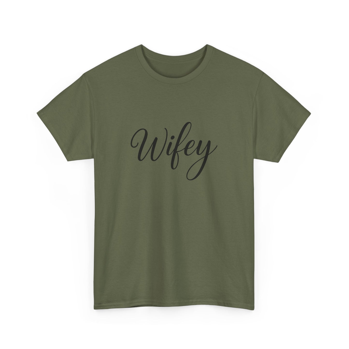 Wifey Unisex Heavy Cotton Tee, Funny Couple Gift, Bridal Shower Gift, Anniversary, Comfortable T-Shirt, Everyday Wear