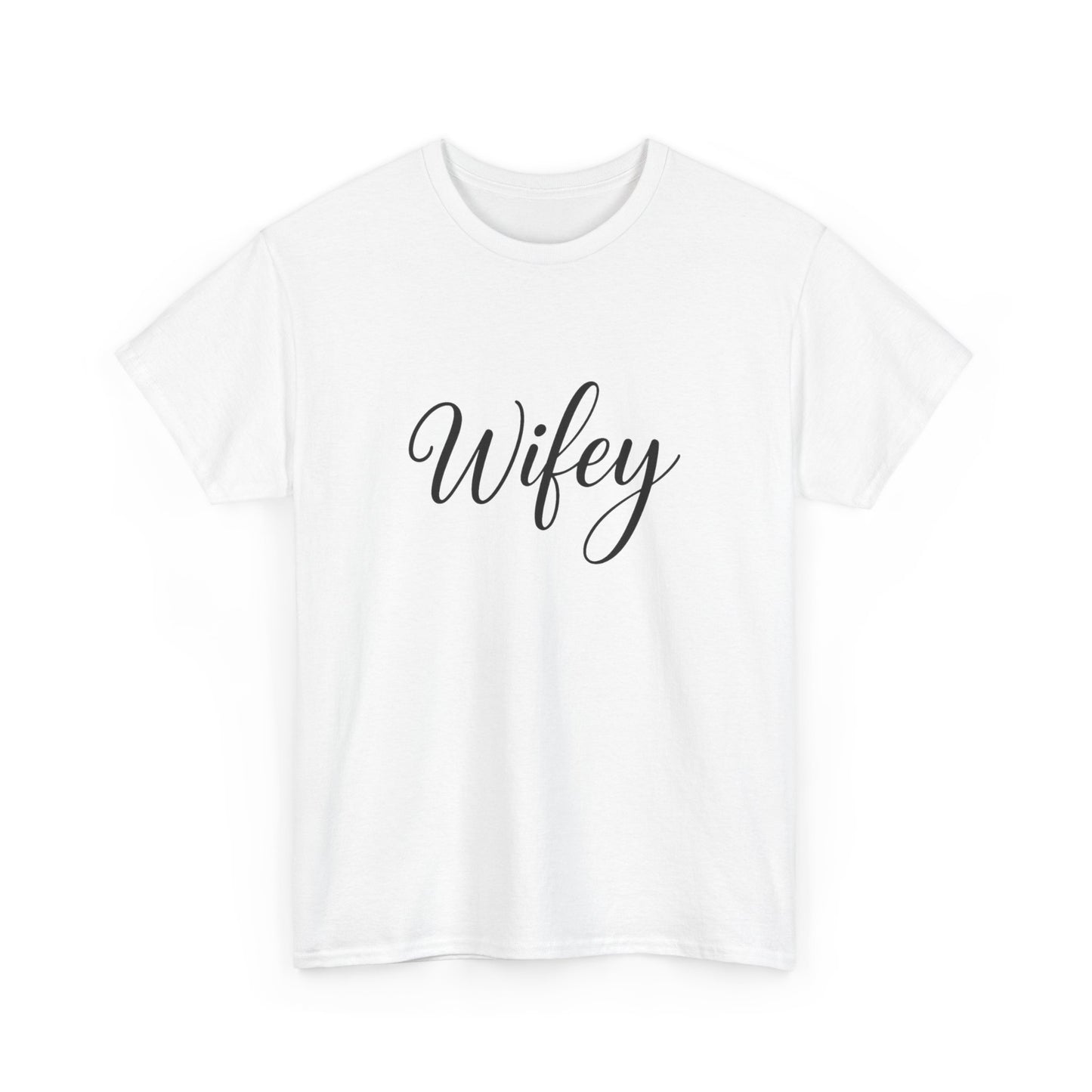 Wifey Unisex Heavy Cotton Tee, Funny Couple Gift, Bridal Shower Gift, Anniversary, Comfortable T-Shirt, Everyday Wear