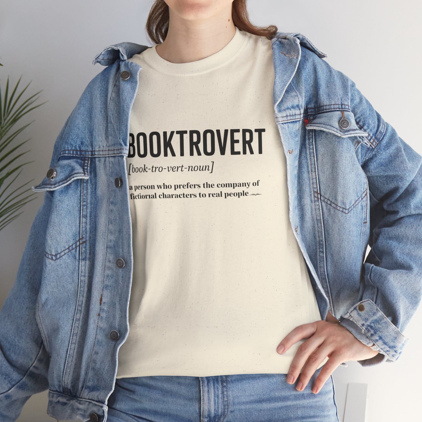 Booktrovért Unisex Heavy Cotton Tee | Perfect Gift for Book Lovers, Reading Enthusiasts, Cozy Book Nights, Birthday Present, Casual Wear