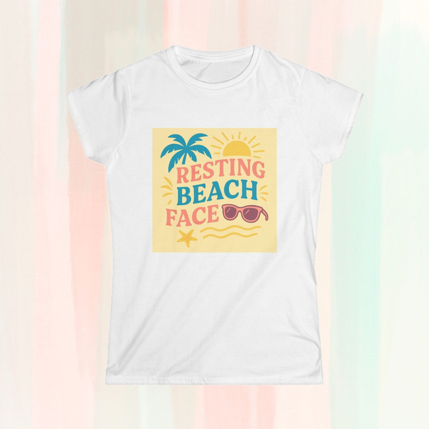 Resting Beach Face Women's Tee, Summer Fashion, Beach Lover Shirt, Vacation Wear, Gift for Her, Casual Style