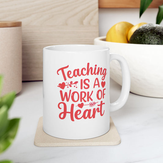 Heartfelt Ceramic Mug - Perfect Gift for Coffee Lovers, Home Office Decor, Teacher Appreciation, Birthday Celebration, Motivational Quote
