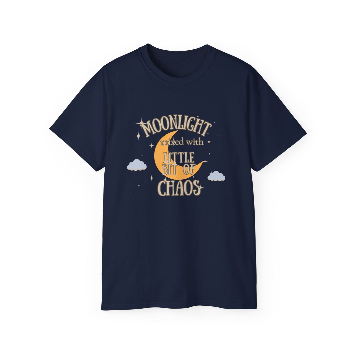 Moonlight & Chaos Unisex Ultra Cotton Tee, Casual Graphic Tee, Gift for Astronomers, Relaxed Fit T-Shirt, Perfect for Everyday Wear