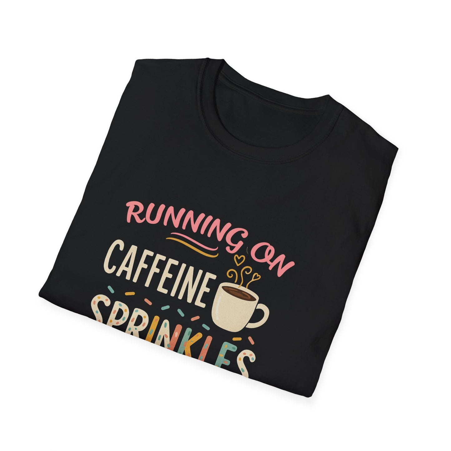 Running on Caffeine, Sprinkles, and Jesus T-Shirt | Graphic Tee | Coffee Lover Gift | Faith-Inspired Apparel | Cute Christian Shirt