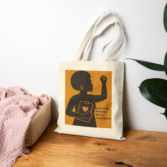 Empowering Social Worker Tote Bag, Reusable Bag, Eco-Friendly Gift, Modeled for Social Workers, Motivational Quote Bag, Everyday Carry