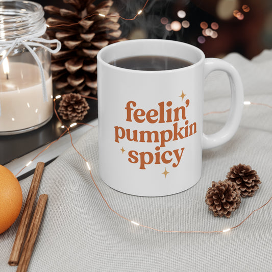 Cozy Pumpkin Spice Mug for Fall Lovers, Autumn Coffee Cup, Halloween Gift, Thanksgiving Kitchenware, Seasonal Beverage Mug