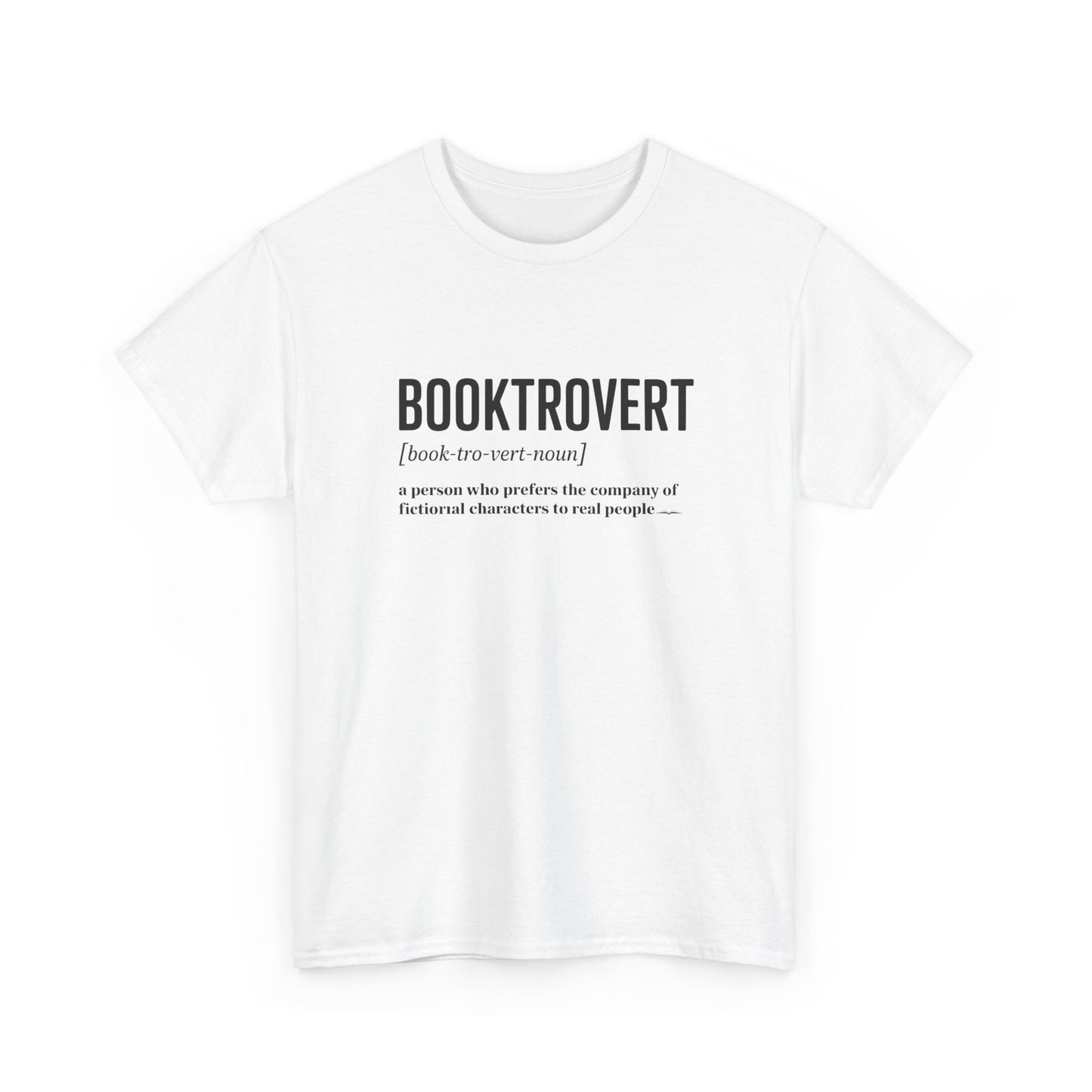 Booktrovért Unisex Heavy Cotton Tee | Perfect Gift for Book Lovers, Reading Enthusiasts, Cozy Book Nights, Birthday Present, Casual Wear