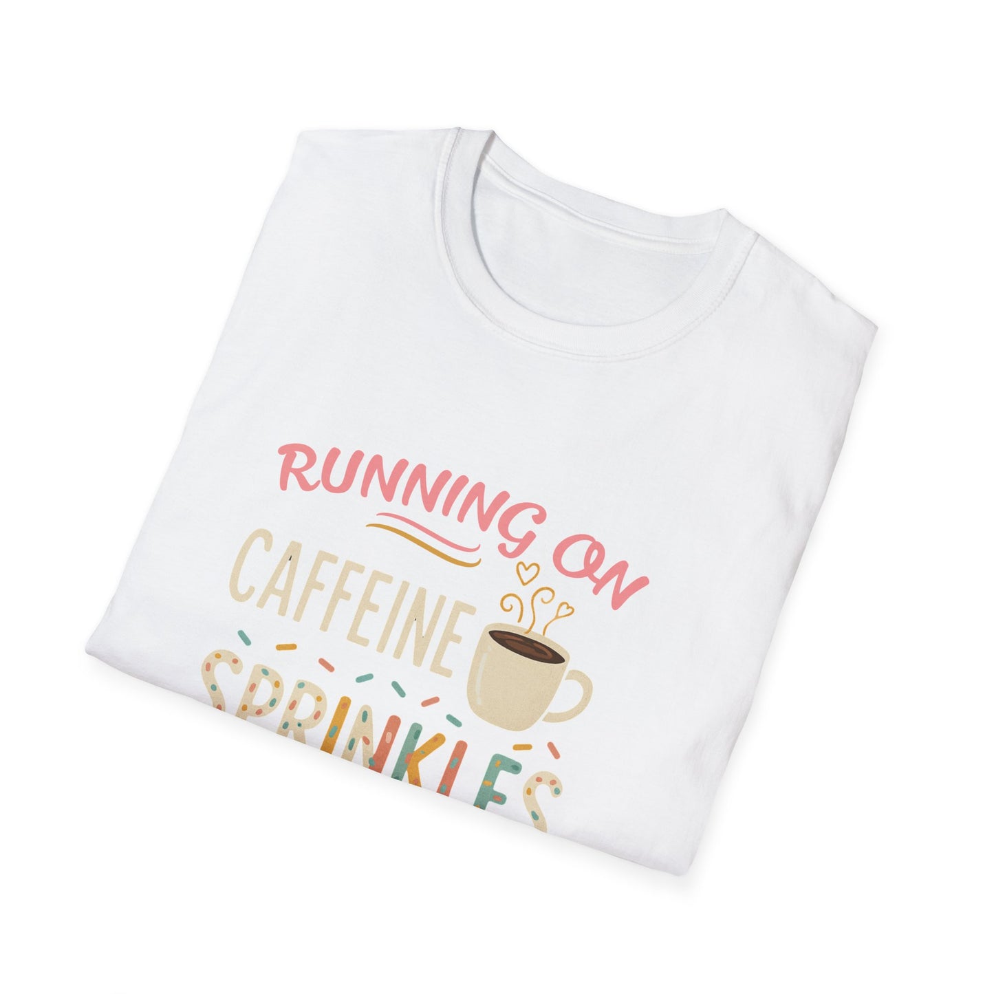 Running on Caffeine, Sprinkles, and Jesus T-Shirt | Graphic Tee | Coffee Lover Gift | Faith-Inspired Apparel | Cute Christian Shirt