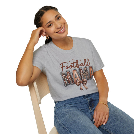 Football Mama Unisex Softstyle T-Shirt - Perfect for Game Day, Casual Wear, Sports Moms, Gift for Her, Women's Tee
