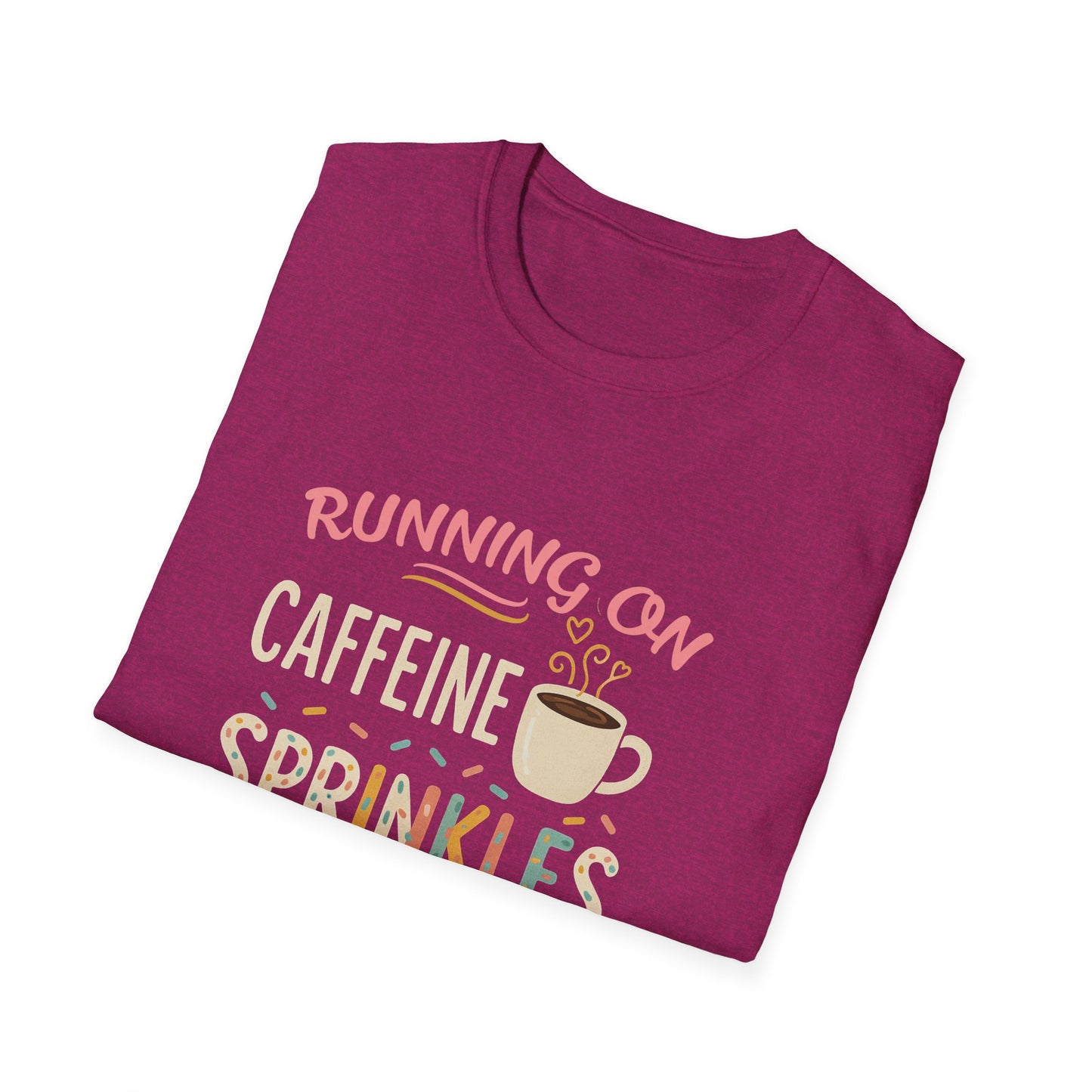 Running on Caffeine, Sprinkles, and Jesus T-Shirt | Graphic Tee | Coffee Lover Gift | Faith-Inspired Apparel | Cute Christian Shirt