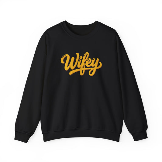 Wifey Crewneck Sweatshirt, Casual Gift for Brides, Cozy Wedding Apparel, Bridal Shower Sweatshirt, Anniversary Gift