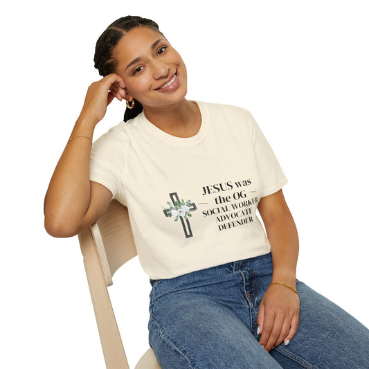 Softstyle T-Shirt/Jesus was the OG Social Worker