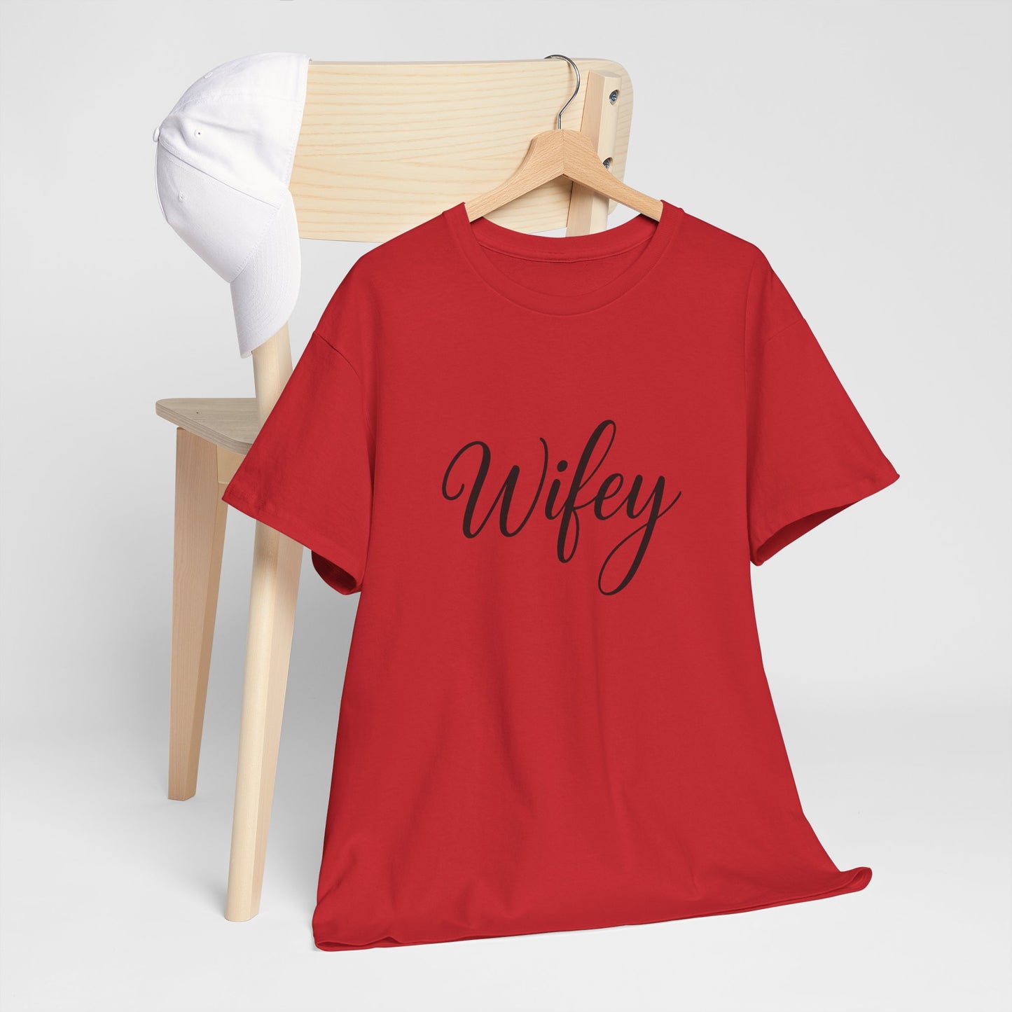 Wifey Unisex Heavy Cotton Tee, Funny Couple Gift, Bridal Shower Gift, Anniversary, Comfortable T-Shirt, Everyday Wear